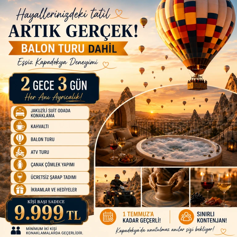 Balon Turu Dahil Kapadokya Paketi | 2 Gece 3 Gün
