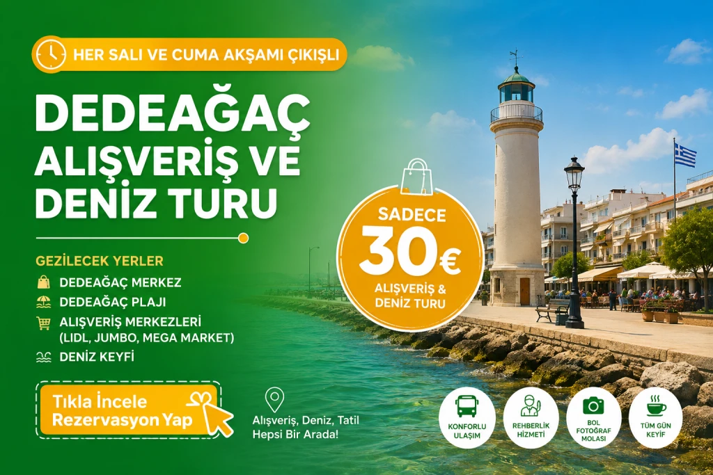 Dedeağaç Plaj ve Alışveriş Turu | Jumbo, Lidl & Makri Beach