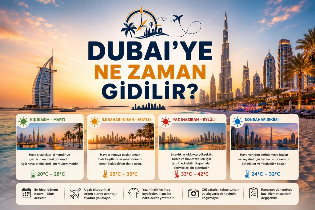 Dubai'ye Ne Zaman Gidilir? 2026 Hava Durumu ve En İyi Seyahat Dönemi
