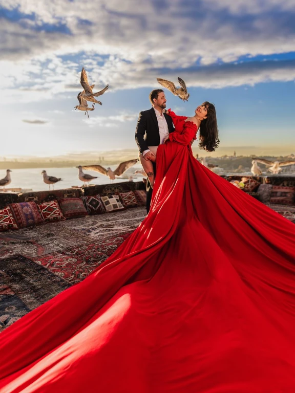 Séance Shooting Exclusive en Robe Volante – Rooftop & Studio Lumineux