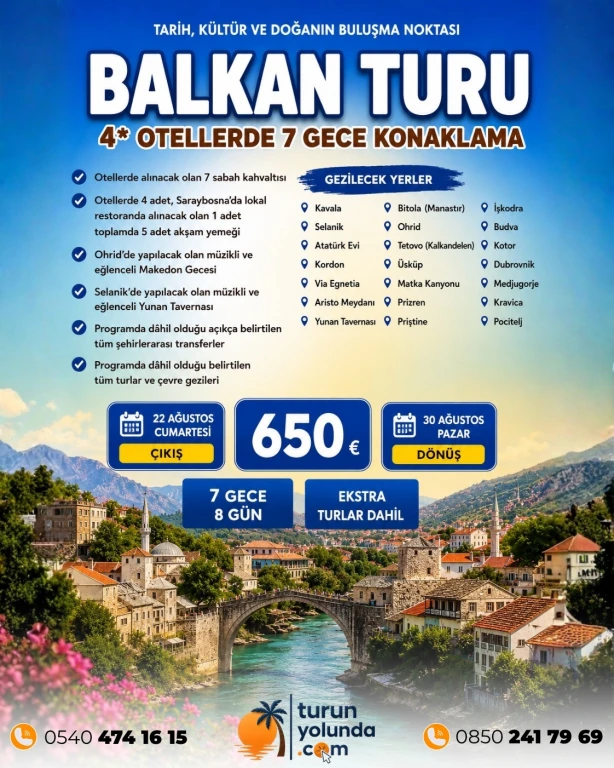 Balkan Rüyası Turu Otobüs ile / 7 Gece / İstanbul Çıkışlı