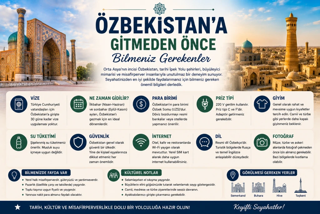 Özbekistan’a Gitmeden Önce Bilmeniz Gerekenler: 2026 Seyahat Rehberi