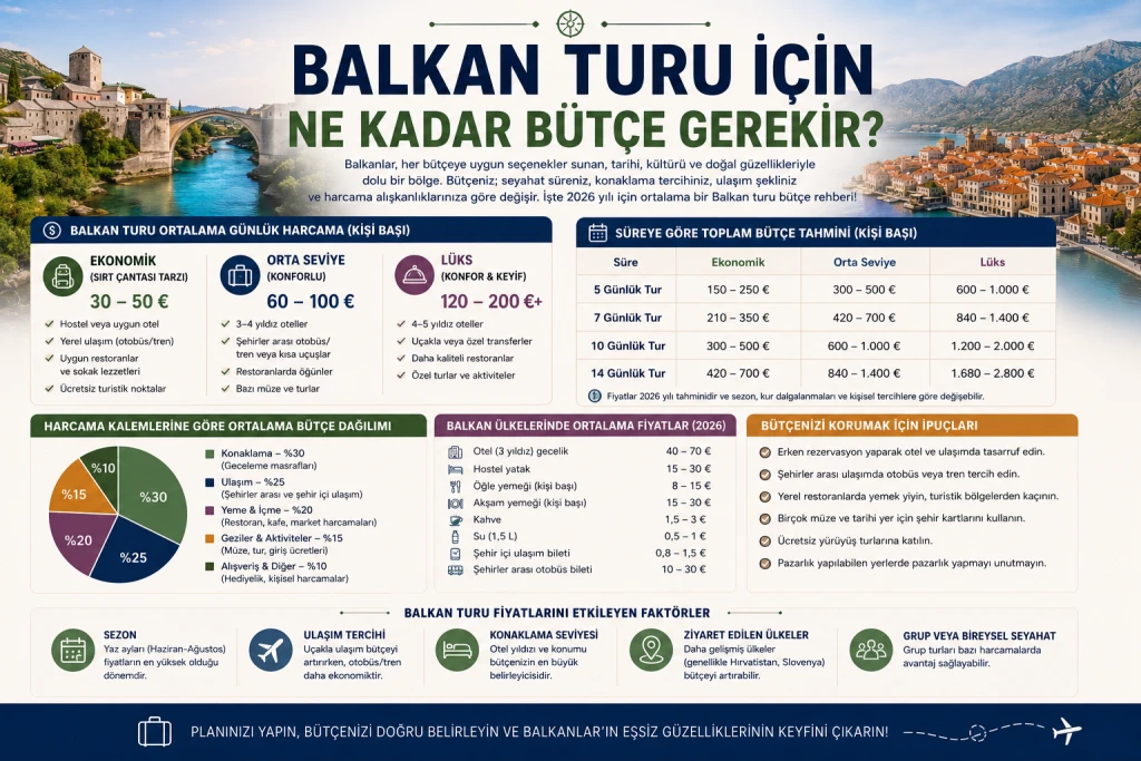 Balkan Turu İçin Ne Kadar Bütçe Gerekir? 2026 Gezi Maliyetleri