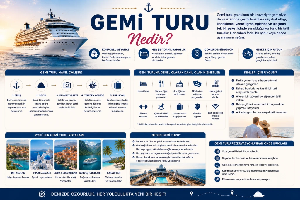 Gemi Turu Nedir? İlk Kez Cruise Tatiline Çıkacaklar İçin Rehber