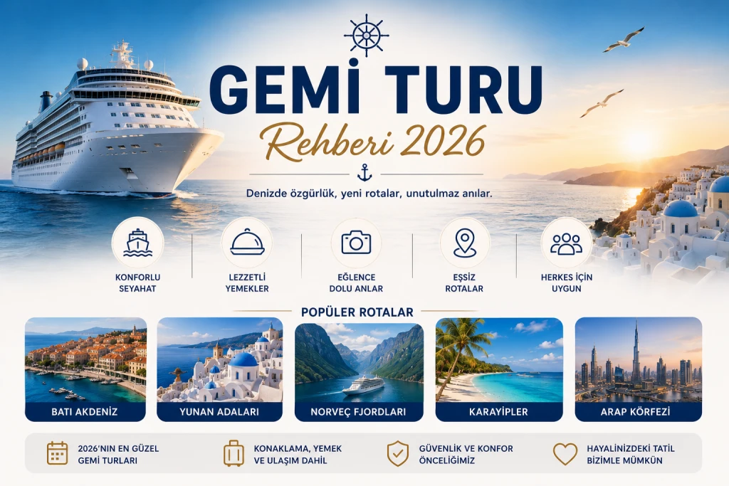 Gemi Turu Rehberi 2026: Rotalar, Kabinler, Fiyatlar ve İpuçları