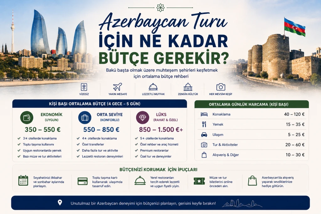 Azerbaycan Turu İçin Ne Kadar Bütçe Gerekir? 2026 Gezi Rehberi
