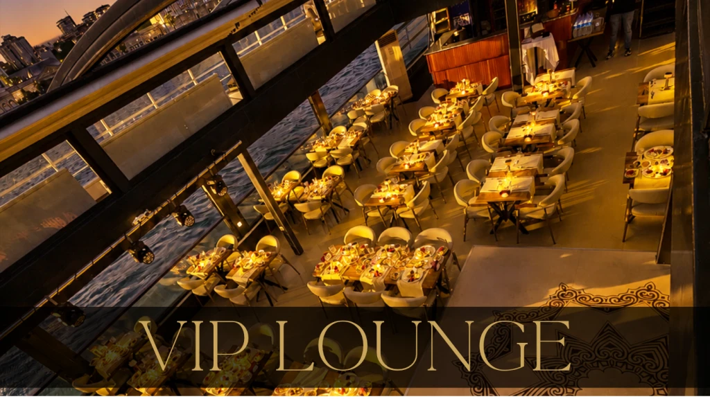 Lyxig VIP-salong, privat bord, VIP-meny, obegränsade alkoholfria drycker, mötesplats