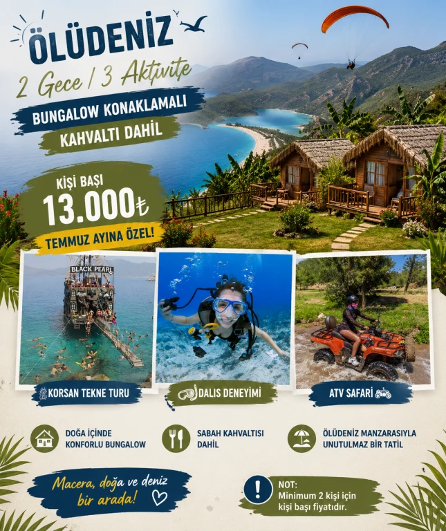 2 nights 3 activities in Ölüdeniz