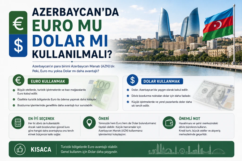 Azerbaycan’da Euro mu Dolar mı Kullanılmalı? Bakü Seyahati İçin Para Rehberi
