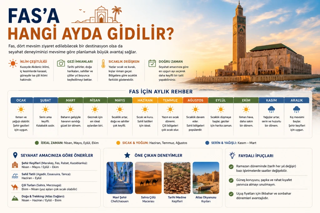 Fas’a Hangi Ayda Gidilir? Marakeş, Sahra Çölü ve Fas Turu İçin En İdeal Zaman
