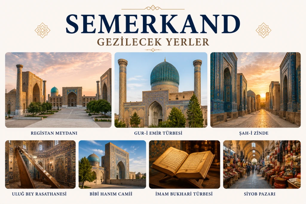 Semerkand Gezilecek Yerler: Registan Meydanı, Şah-ı Zinde ve Tarihi İpek Yolu Rotaları