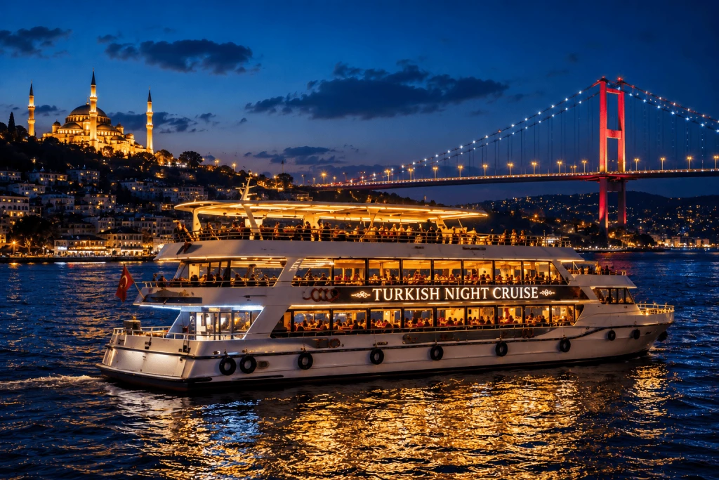 Evening Bosphorus “Turkish Night” Cruise with Open Buffet Dinner