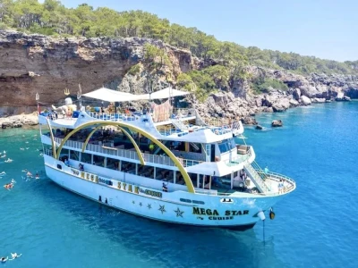 Kemer Mega Star Boat Trip with Hotel Transfer from Antalya