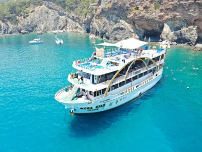 Kemer Mega Star Boat Trip with Hotel Transfer from Antalya