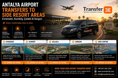 Antalya Airport Transfers to Side Resorts | Evrenseki, Kumköy, Çolaklı & Sorgun