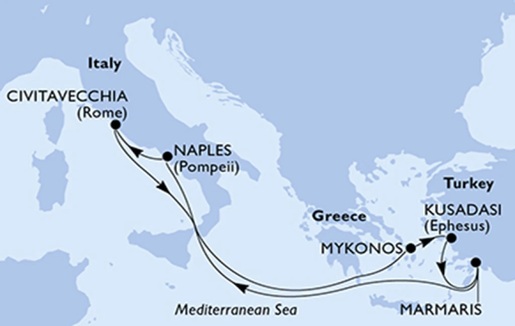 MSC Divina ile Kuşadası Hareketli Ege & Akdeniz Turu (7 Gece - 8 Gün)