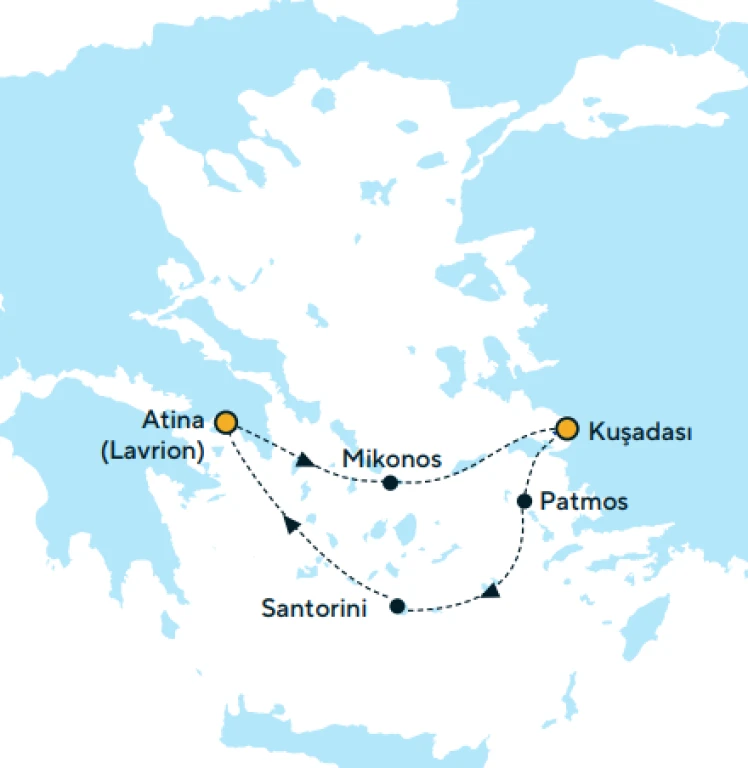 Kuşadası Hareketli Celestyal Discovery ile Yunan Adaları & Atina Turu (3 Gece & 4 Gün)