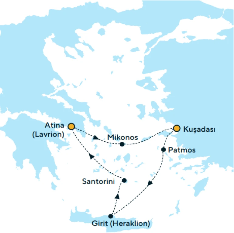 Kuşadası Hareketli Celestyal Discovery ile Yunan Adaları & Atina Turu - (3 Gece & 4 Gün)