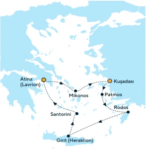 Kuşadası Hareketli Celestyal Discovery ile Yunan Adaları & Atina Turu (4 Gece & 5 Gün)
