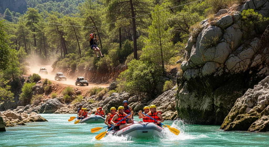 Köprülü Canyon Rafting, Zipline and Buggy Tour Combo