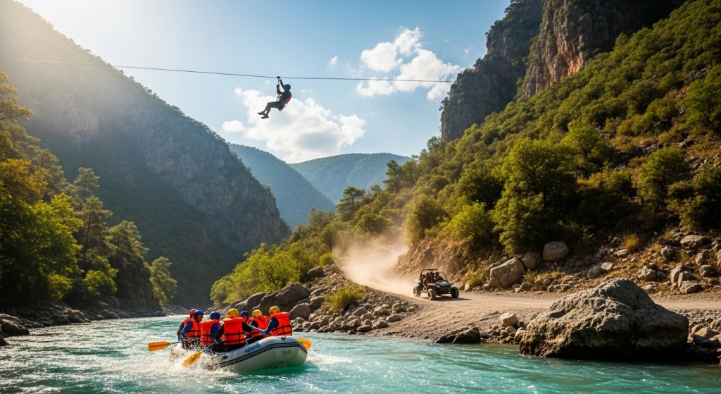Köprülü Canyon Rafting, Zipline and Buggy Tour Combo