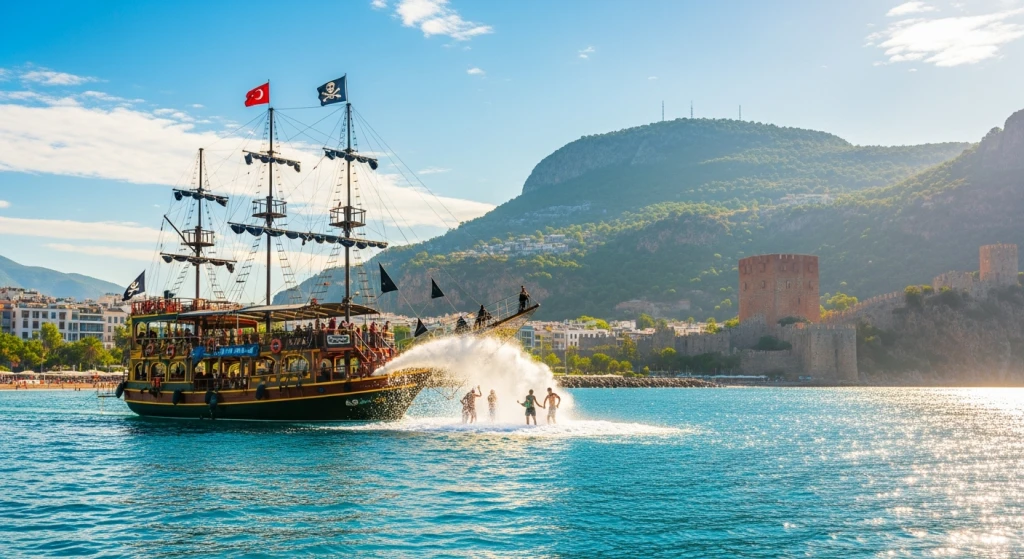 Alanya’s Best Sea Adventure: Pirate Boat Trip with Foam Party Fun
