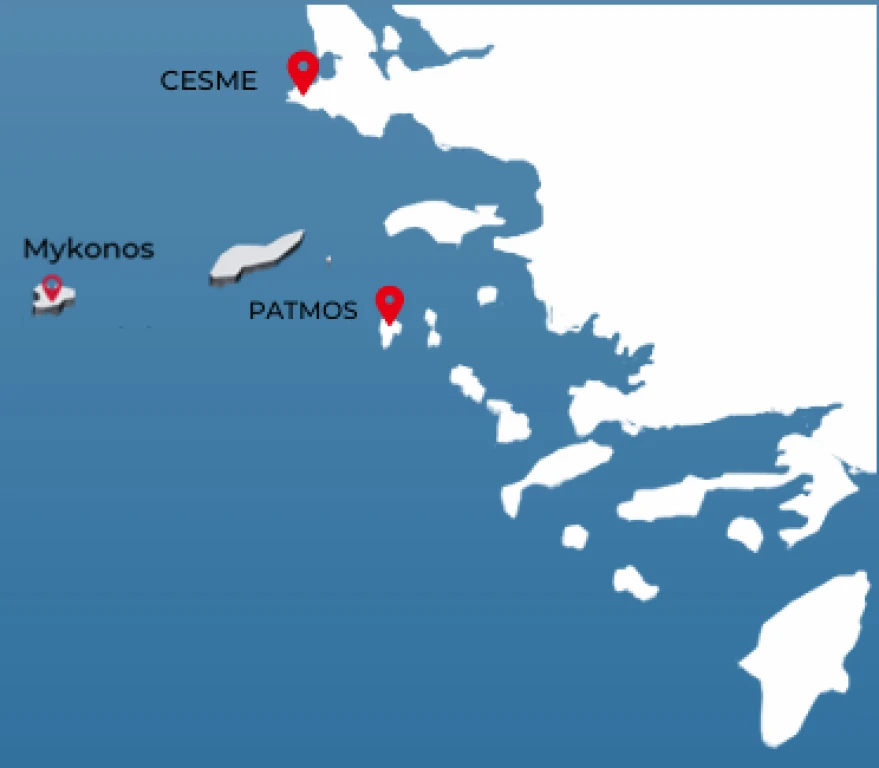 Çeşme Hareketli Blue Sapphire ile Patmos & Mikonos Turu - 2 Gece