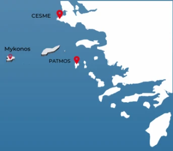 Çeşme Hareketli Blue Sapphire ile Patmos & Mikonos Turu - 2 Gece