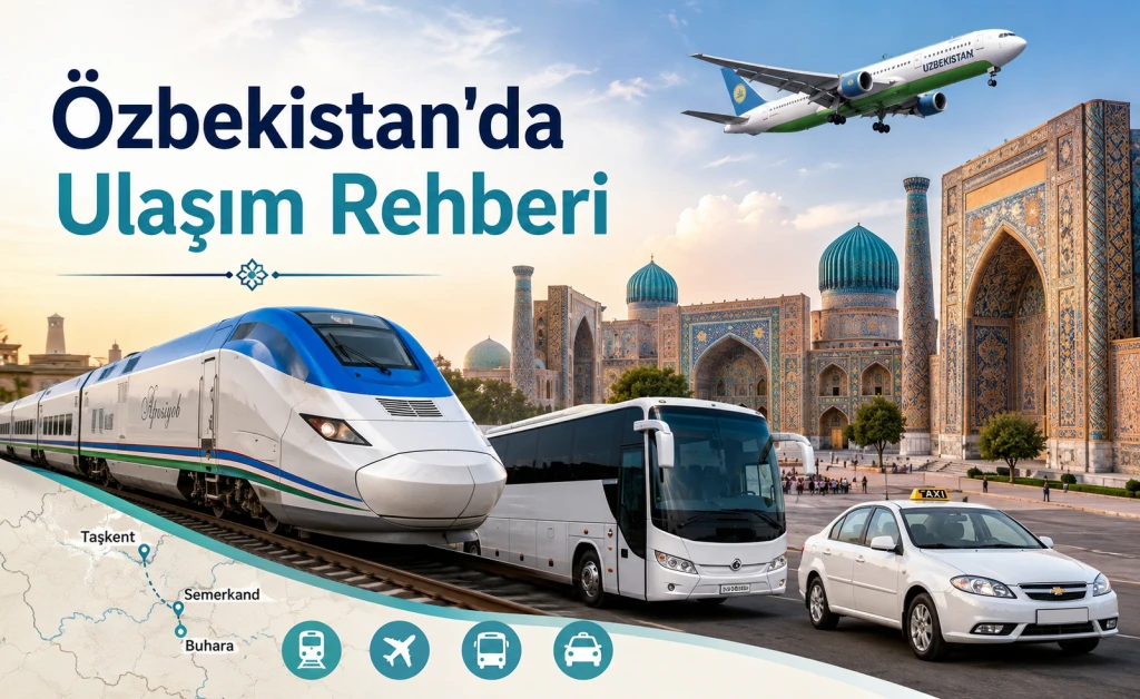 Özbekistan'da Ulaşım Rehberi: Şehirler Arası Tren, Taksi ve Transfer Seçenekleri