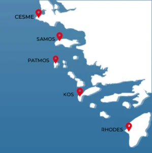Çeşme Hareketli Blue Sapphire ile Yunan Adaları Turu - 4 Gece 4 Ada (Kapı Vizeli)