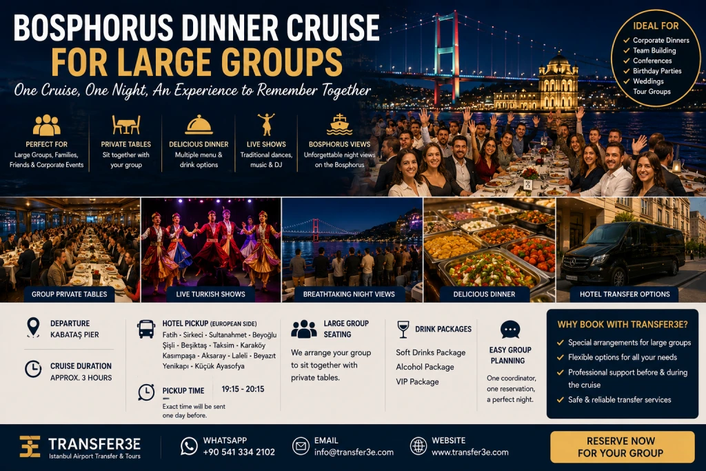 Bosphorus Dinner Cruise for Large Groups | Istanbul Group Night