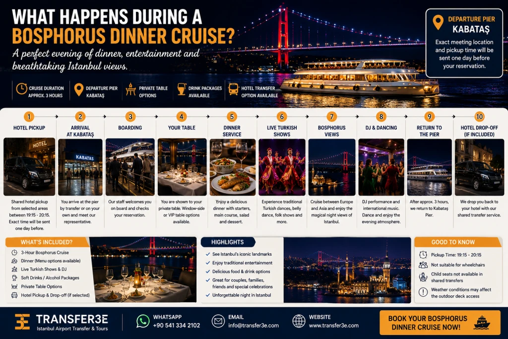 What Happens During a Bosphorus Dinner Cruise in Istanbul?
