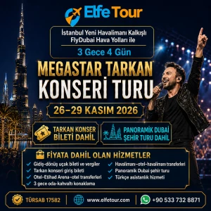 Συναυλιακή περιοδεία του Megastar Tarkan – 3 διανυκτερεύσεις / 4 ημέρες από το αεροδρόμιο της Κωνσταντινούπολης με τη Flydubai