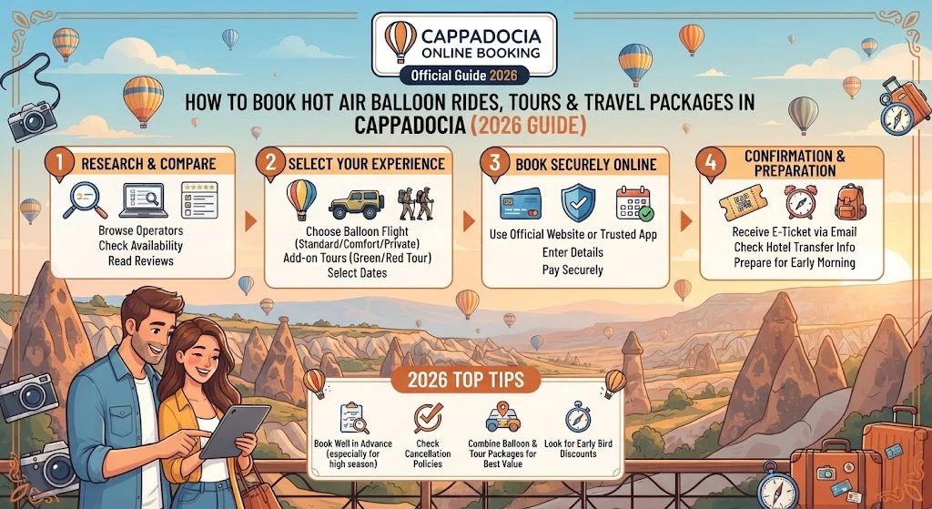 How to Book Hot Air Balloon Rides, Tours, and Travel Packages in Cappadocia (2026 Guide)