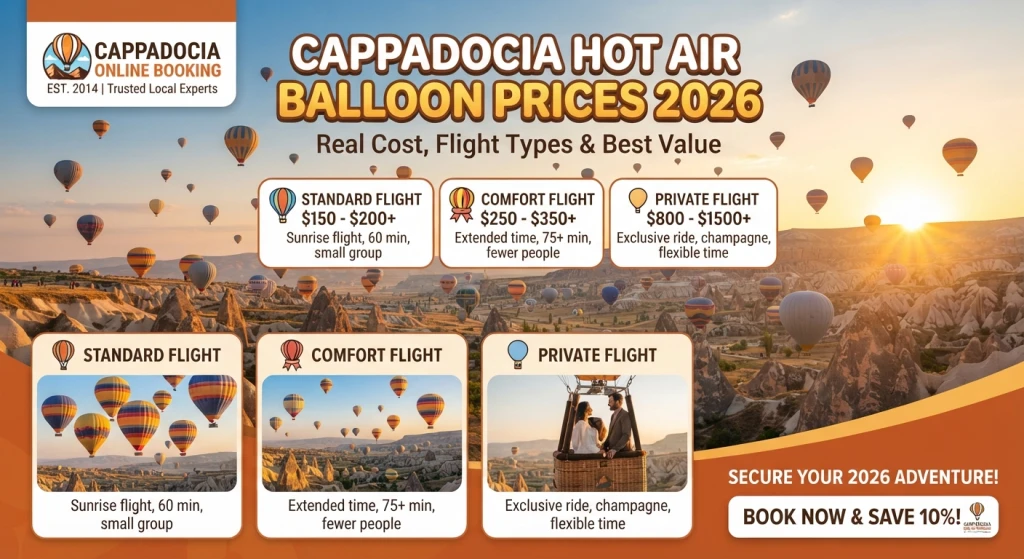 Cappadocia Hot Air Balloon Prices 2026: Real Cost, Flight Types & Best Value