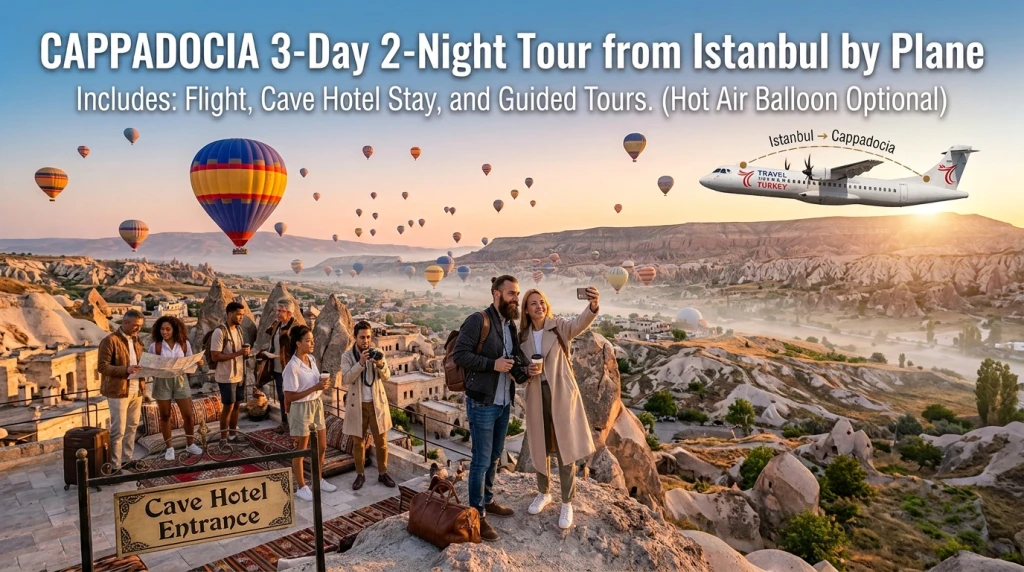 Cappadocia 3-Day 2-Night Tour from Istanbul by Plane | Hot Air Balloon Optional