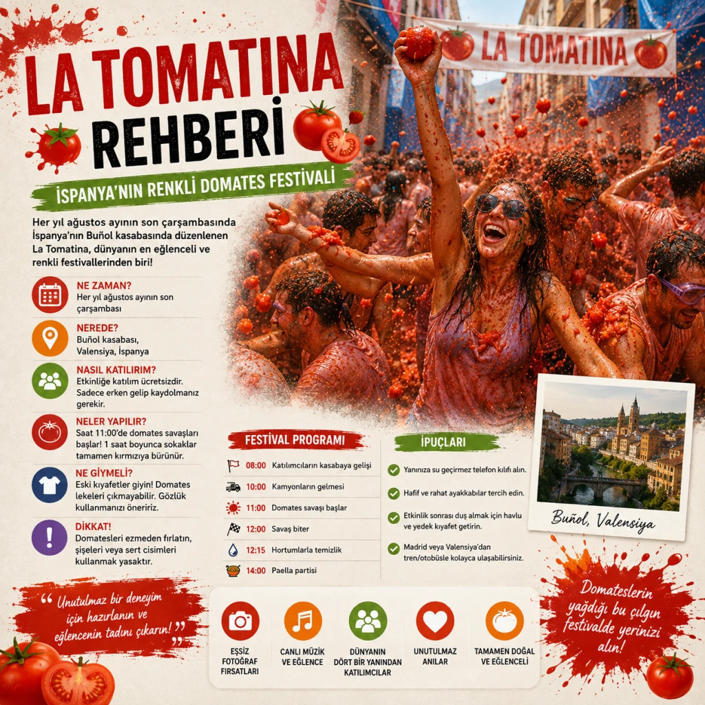 La Tomatina Rehberi: İspanya’nın Renkli Domates Festivali