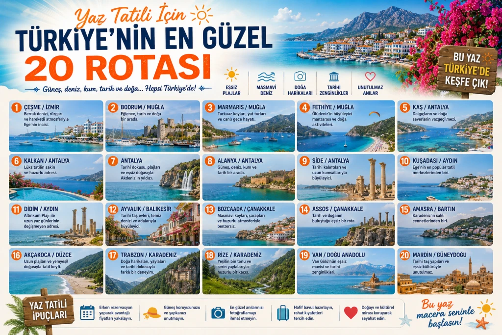 Yaz Tatili İçin Türkiye’nin En Güzel 20 Rotası