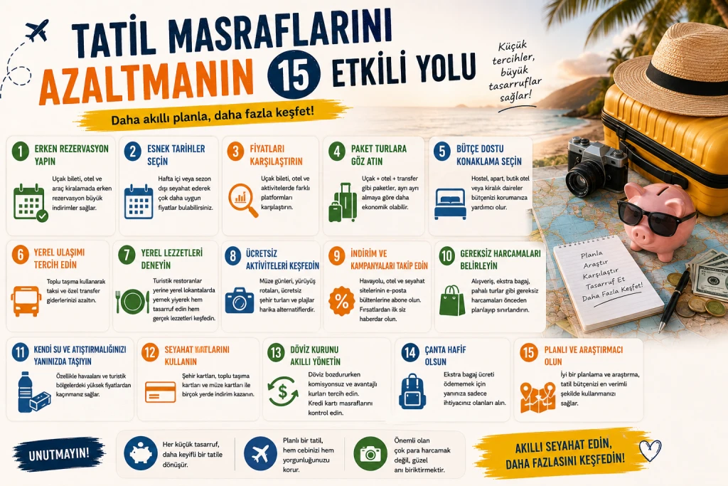 15 formas eficaces de reducir los gastos de las vacaciones