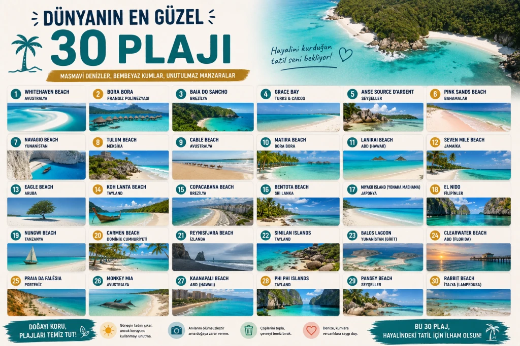 Dünyanın En Güzel 30 Plajı