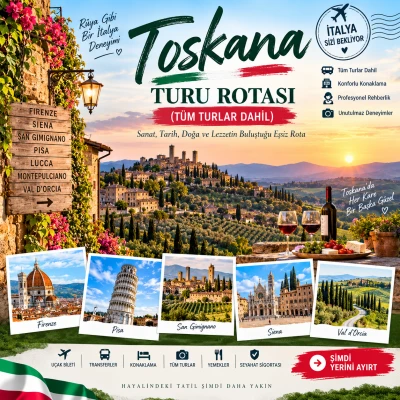 Toskana Turu Rotası V2 (Tüm Turlar Dahil)