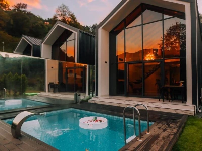 Özel Havuzlu Ayna Korunaklı Jakuzili Bungalov Villa