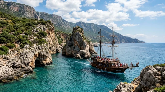 Antalya Atlantic Pirate Boat Tour to Secret Coves and Bays