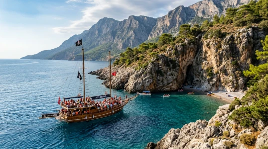 Antalya Atlantic Pirate Boat Tour to Secret Coves and Bays
