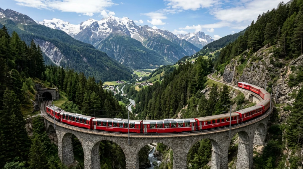 Dolu Dolu Bernina Treni ile Alplerden Riviera’ya İsviçre & İtalya & Fransa Rotası