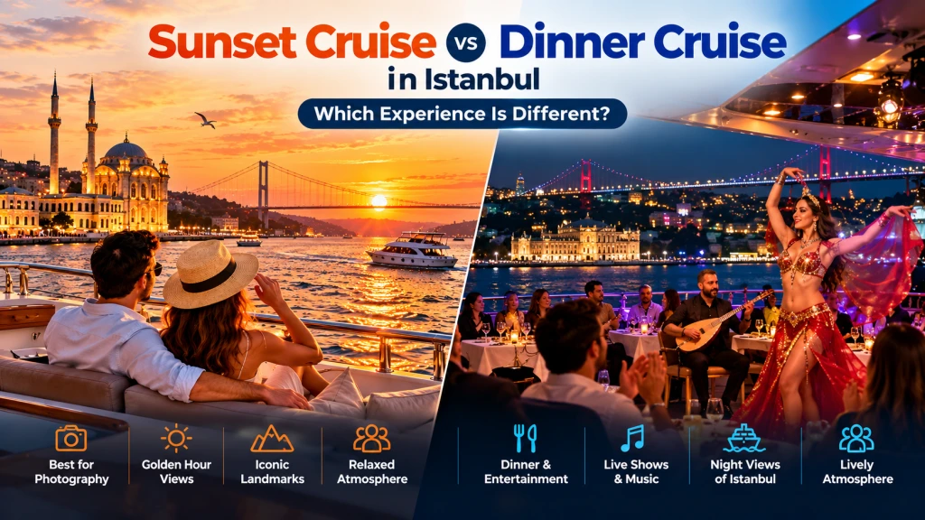 Sunset Cruise vs Dinner Cruise in Istanbul – Which Experience Is Different?