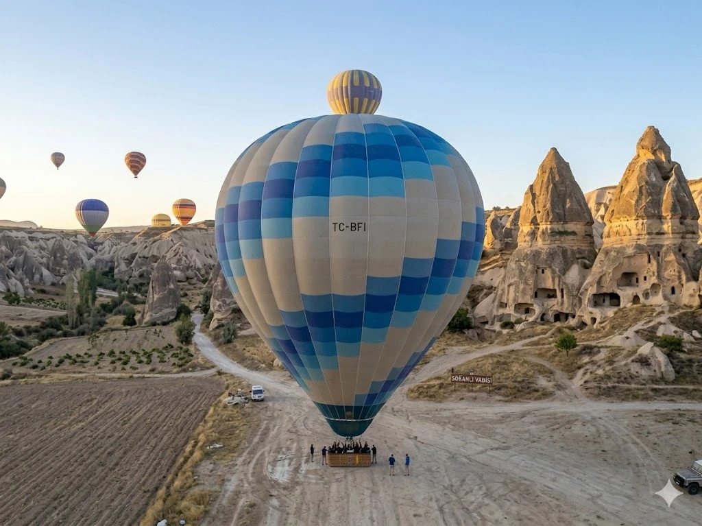 Plimbare privată cu balonul cu aer cald în Cappadocia – Valea Soganli