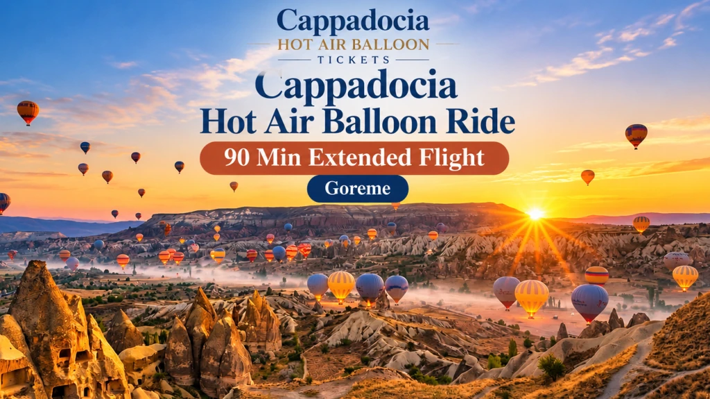 Cappadocia Hot Air Balloon Ride – 90 Min Extended Flight, Goreme