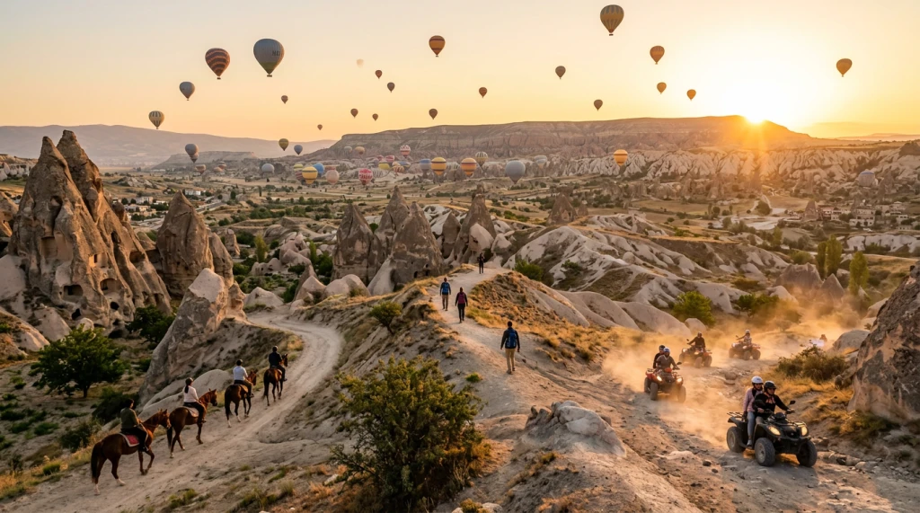 Planificador de tours por Capadocia 2026: elige días verdes, rojos, combinados, a caballo o en ATV