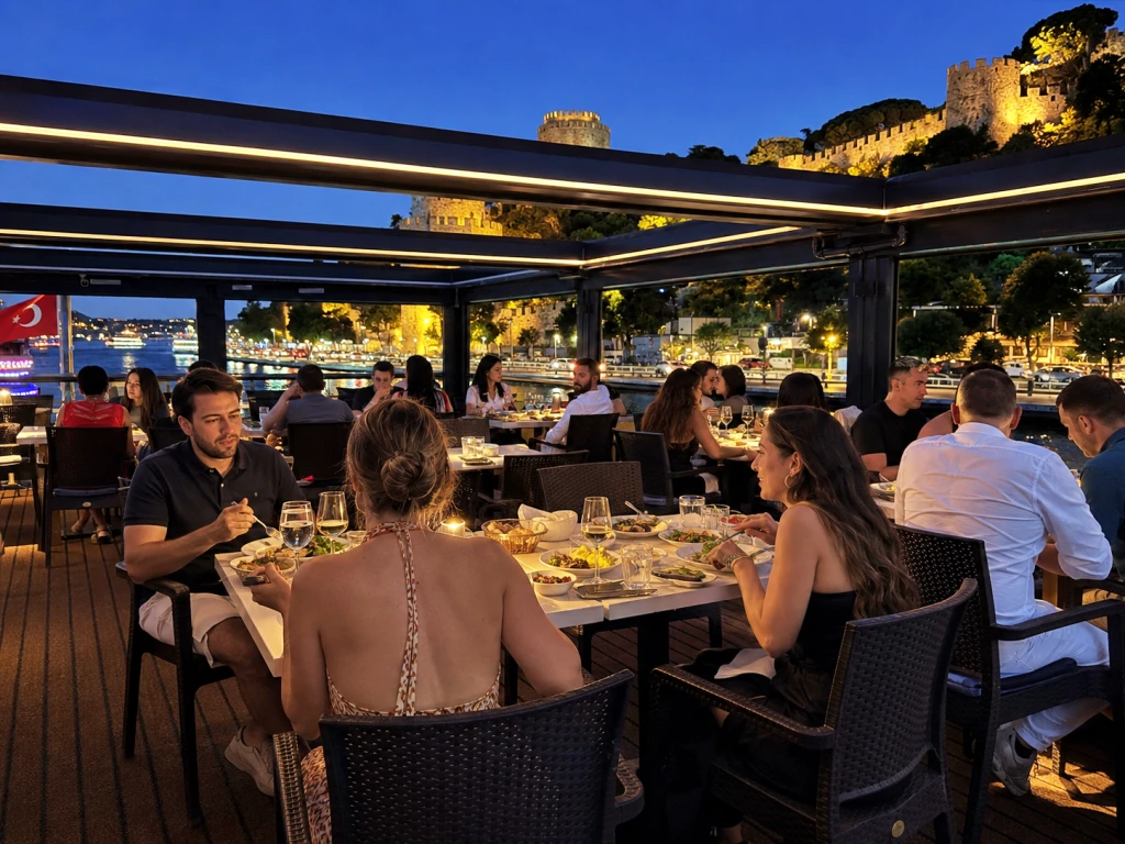 Golden Horn Departing Bosphorus Dinner Cruise | Private Tables | Standard Menu Unlimited Soft Drinks | Window Side Options